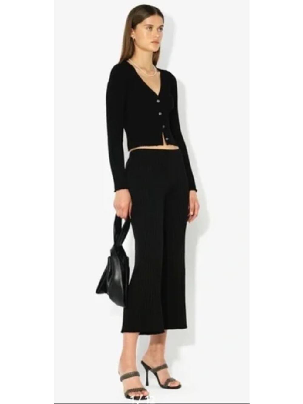 John Elliot Ginza Rib Cropped Pant Womens Black Size 0 USA Made